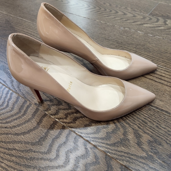 Christian Louboutin Patent Nude Pigalle 85 Pumps Brand New - Picture 2 of 4